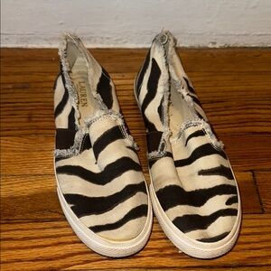 Ralph Lauren Black and White Zebra Slip-Ons